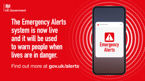 national test of the UK’s new Emergency Alerts System on Sunday 23rd April at 15.00.

The test alert will be sent to most mobile phones across the UK. Devices will make a distinct, siren-like sound for up to 10 seconds, including on phones switched to silent mode. Phones will also vibrate and display a message about the test. 